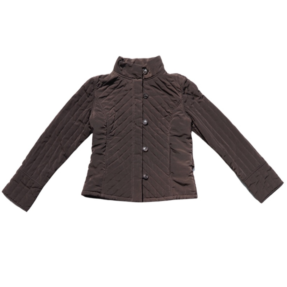 CALVIN KLEIN BROWN PUFFER JACKET w/ FURR